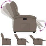  Naslonjač na podizanje od umjetne kože boja cappuccina | shoptok.hr