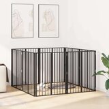  Pasja vrata 8 pcs Črna 80 x 100 cm Cinkana jeklena, (5000232732) | Shoptok.si