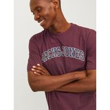 Jack & Jones Majica 'JJECALEB' marine / vinsko rdeča / bela | Shoptok.si