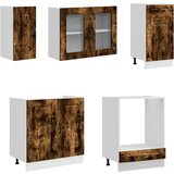  8-dijelni set kuhinjskih ormarića Kalmar konstruiranog drva Smeđa | shoptok.hr