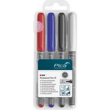 Pica - Marker Permanent-Pen 1,0mm assorted with Instant-White-Pen u