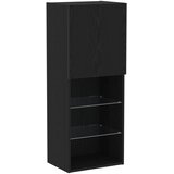 TV ormar S LED lampica 4 pcs Crni hrast Konstruirano drvo | shoptok.hr