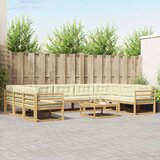  Set vanjskih sofa s jastukom 10 pcs Bijela i krem | shoptok.hr
