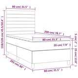 Krevet s oprugama i madracem tamnosmeđi 80x200 cm od tkanine | shoptok.hr