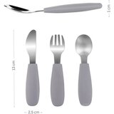 Zopa Silicone Children's Cutlery pribor za otroke 6 m+ Dove Grey 3 kos | Shoptok.si