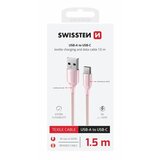 Swissten kabel USB/USB-C, TEXTILE II, 3A, 60W, 480 Mb/s, 1,5m rozi | shoptok.hr