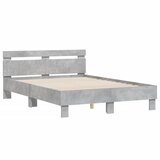 vidaXL Okvir kreveta s uzglavljem siva boja betona 120x190 cm drveni Cijene
