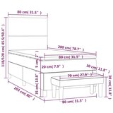 Box spring krevet s madracem crni 80 x 200 cm od tkanine | shoptok.hr