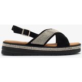 Resti Black women's eco-suede sandals with zircons Trikys | shoptok.hr