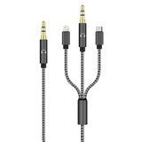  Adapter audio 3-in-1 3.5mm na type-c + aux + lightning crni ( AD429 ) Cene