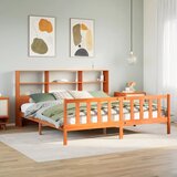 vidaXL Knjižna postelja brez vzmetnice vošč. rjava 180x200 cm borovina | Shoptok.si