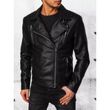 DStreet Men's Black Leather Jacket Cene
