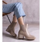 Gemre Beige heeled wellington boots Surien | ePonuda.com