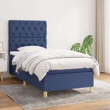  Box spring postelja z vzmetnico moder 80x200 cm blago, (20883915) Cene