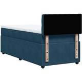 Box spring krevet s madracem plavi 90x200 cm baršunasti | shoptok.hr
