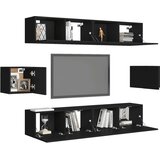  Komplet TV omaric 6-delni črna iverna plošča, (20731649) | Shoptok.si