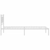  Metalni okvir za krevet s uzglavljem bijeli 107x203 cm | shoptok.hr