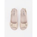 GOODIN Beige low wedge sandals | Shoptok.si