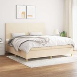  Box spring postelja z vzmetnico krem 200x200 cm blago, (20999353) Cene