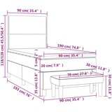 Box spring krevet s madracem ružičasti 90x190 cm baršunasti | shoptok.hr