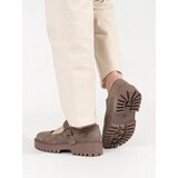 GOODIN Beige suede platform shoes | ePonuda.com