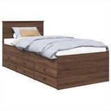  Krevet na dan Smeđi hrast i crna 75 x 190 cm Konstruirano drvo | shoptok.hr