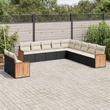  11-dijelni set vrtnih sofa od poliratana s jastucima crni | shoptok.hr