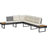 vidaXL 2-dijelni set vrtnih sofa s jastucima poliratan i staklo crni | shoptok.hr