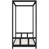  Okvir za dječji krevet crni 90 x 200 cm od masivne borovine | Eponuda.com