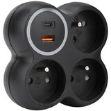solight P106CB-PD20 - razdelnik za utičnice 3x 15A sa USB A i C, crna Cene
