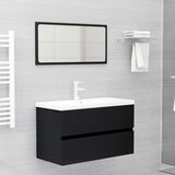 Maison Chic Komplet kopalniškega pohištva - Kopalniški sestavi črne barve iverna plošča, (21787198) | Shoptok.si