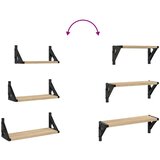  3-dijelni set zidnih polica boja hrasta od konstruiranog drva | shoptok.hr