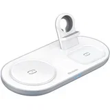 Bežični USB-C punjač za telefon slušalice i sat 15W bijeli