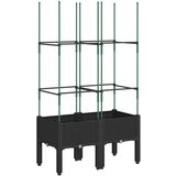  Vrtna sadilica s rešetkom crna 80 x 40 x 142 5 cm PP | shoptok.hr