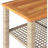 vidaXL Vrtni stol bež 70 x 38 x 42 cm od poliratana i drva bagrema | shoptok.hr