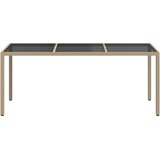  Vrtni stol bež 190 x 90 x 75 cm od kaljenog stakla i poliratana | shoptok.hr
