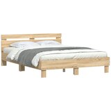  Okvir za krevet s uzglavljem i LED boja hrasta 140x190 cm | shoptok.hr