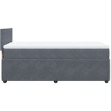 vidaXL Box spring postelja z vzmetnico temno siva 100x200 cm žamet | Shoptok.si