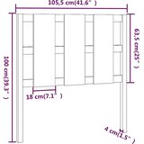  Uzglavlje za krevet crni 105,5 x 4 x 100 cm od masivne borovine | shoptok.hr