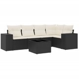 Maison Chic Seti vrtnega pohištva - Vrtna garnitura - Vrtni pohištvo set 6-delna z blazinami črna poli ratan, (21805313) | Shoptok.si