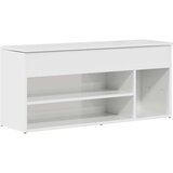 vidaXL Lavica za čevlje visokega sijaja bela 102x30,5x45 cm | Shoptok.si