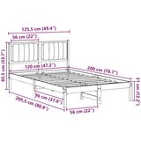 vidaXL Posteljni okvir z oblazinjenim vzglavjem Taupe 120 x 200 cm | Shoptok.si