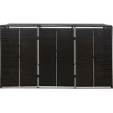 Spremište za 3 kante za smeće crno 207 x 80 x 117 cm poliratan
