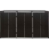 vidaXL Trojna lopa za smetnjak črna 207x80x117 cm poli ratan | Shoptok.si