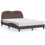 vidaXL Okvir za krevet s uzglavljem smeđi 140x200 cm od umjetne kože | shoptok.hr
