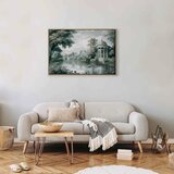  Slika - View of the Park and Lake Retro Vintage Landscape in Greens 60x40 U prirodnom drvenom okviru | shoptok.hr