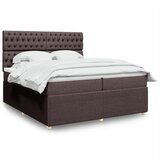 Maison Chic Box spring postelja - Vzmetna postelja z vzmetnico temno rjav 200x200 cm blago SL16791, (21895142) | Shoptok.si