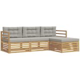 vidaXL Zunanja garnitura za sedenje 4 pcs Bela in svetlo siva, (5000281969) | Shoptok.si