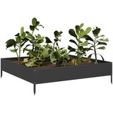 vidaXL Povišena vrtna gredica crna 100 x 100 x 26 cm od čelika | shoptok.hr