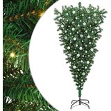 vidaXL Preokrenuti umjetni božićni bor s setom kuglica Zelena 210 cm | shoptok.hr